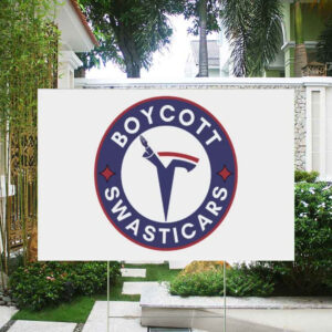 FCK TESLA - Anti Elon Boycott Tesla Swasticars Yard Sign
