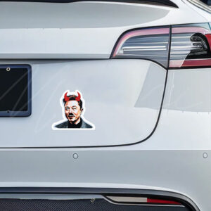 FUCK TESLA - Anti Elon Tesla - Anti-Tesla Elon Musk Merch Sticker and Car Magnet