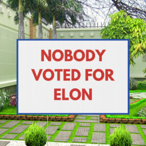 FUCK TESLA - Anti Elon Tesla - Nobody Voted for Elon Yard Sign