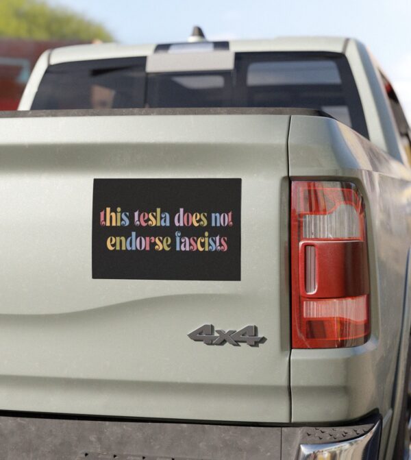 This Tesla Does Not Endorse Fascists Car Magnets