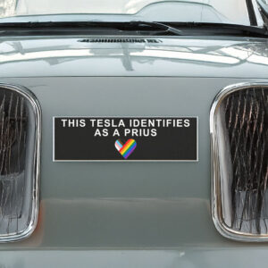 This Tesla Identifies As a Prius Anti Tesla Magnets, Sticker