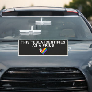 This Tesla Identifies As a Prius Anti Tesla Magnets, Sticker