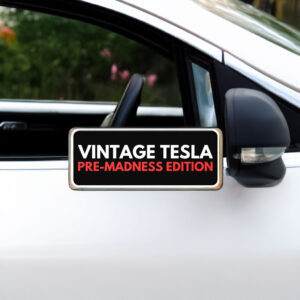 Vintage Tesla Car Window Decal, Anti Elon Musk MAGA