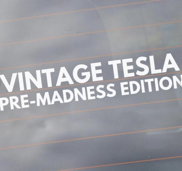Vintage Tesla Vinyl Window Decal, Anti Elon Musk MAGA, Funny Auto Vehicle Sticker